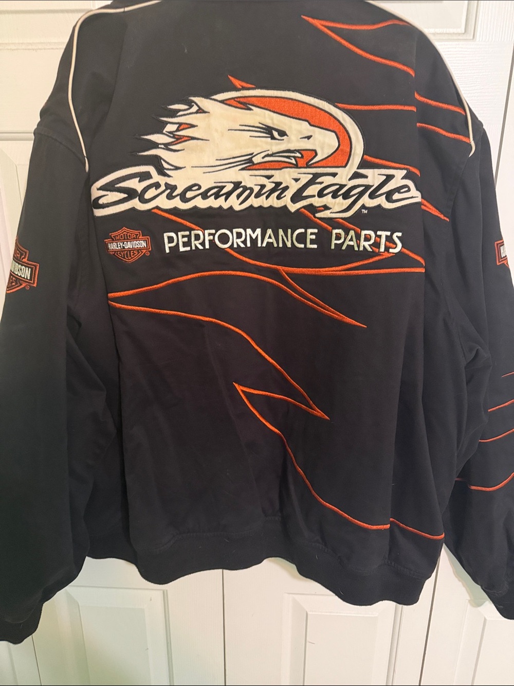 Harley-Davidson Black Jacket with Orange Racing Trim - Picture 3 of 3